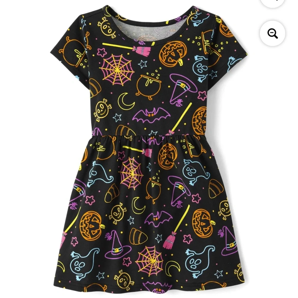 The Children’s Place Girls Halloween Doodle Dress Size Medium (7-8) NWT